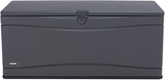 LIFETIME 60298 Heavy Duty Outdoor Storage Deck Box, 130 Gallon, Gray