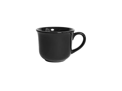 Tuxton China CBF-0702 Cup, 8 oz., 3-1/2" Diameter x 2-7/8"H, Microwave and Dishwasher Safe, Oven Proof, Fully Vitrified, Ceramic, TuxCare, Healthcare, Concentrix, Black, Pack of 24