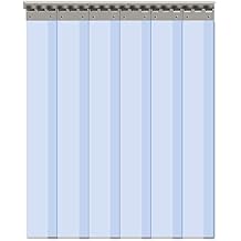 VIZ-PRO 6PCS Strip Door Curtain, 96" Height X 36" Width, 0.08 Inch Thickness Standard Clear PVC Curtain Strip with 56% Overlap for 3' X 8' Doors