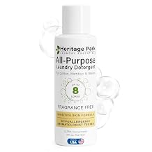 Heritage Park Luxury Laundry Detergent | Dermatologist Tested Plant based Natural & Enzyme Laundry Detergent | Sensitive Skin Friendly - Fragrance Free 4 fl oz Trial Size