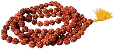 Certified Rudraksha Japa Mala 108+1 Beads 9mm | Natural 5 Mukhi Panchmukhi Rudraksha Rosary for Meditation, Mantra Chanting, Yoga & Puja | Spiritual Healing Prayer Beads Necklace for Men & Women