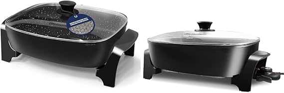 Elite Gourmet EG6203 Extra Deep 16"x13"x3.2" (10.5Qt.), Pour Spout, Dishwasher Safe & EG-6203# Extra Deep 16"x13"x3.2" (10.5Qt.) Scratch Resistant