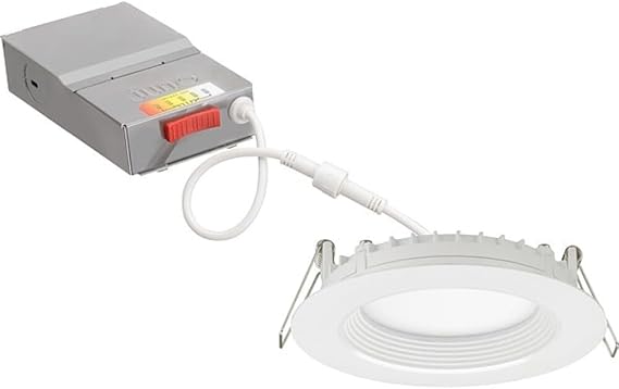 Juno 4" Round Wafer LED Recessed Light, 5-in-1 CCT, Regressed Trim, White | Matte White Round Wafer LED Downlight, 5-in-1 Switchable White, 120 Volts (WF4 REG SWW5 90CRI MW M6)