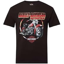 Harley-Davidson Men's Harvest Bike Short Sleeve Cotton T-Shirt, Black