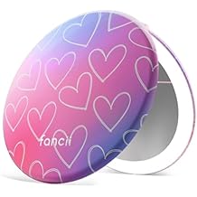 Fancii Taylor LED Lighted Travel Makeup Mirror, Rechargeable, 10x /1x Magnifying, Tru-Glow Lighting System, XL Large 5 Wide | Compact Mirror for Purses (Lovestruck)