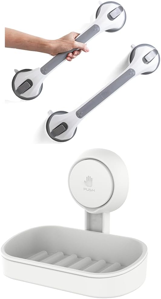 LEVERLOC Shower Grab Bars & Soap Dish Holder