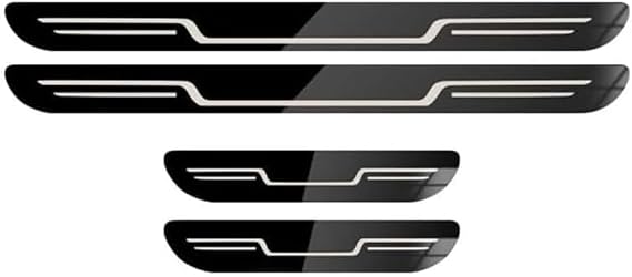 4 Pcs Car Door Sill Protectors for Kia Soul 2020 2021 2022 2023, Premium Stainless Steel Entry Guard Anti Scratch Scuff Plate Auto Accessory,Black