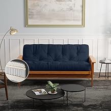 Loosh Home | 10" Full Size Futon Sofa Bed Pocket Coil Foam Mattress - USA Made, Navy, Frame Not Included