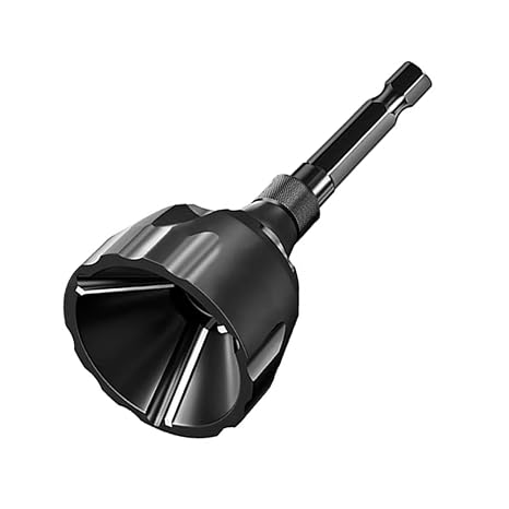 1/4 Inch Hex Shank Deburring External Chamfer Tool with Tungsten Steel Blade, Quick Release Deburring Chamfering Drill Bit Bolt Deburring Tool Fits 1/8" to 3/4" for Steel/Copper/Brass/Plastic 