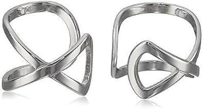 MORGAN & PAIGE .925 Sterling Silver Rhodium, 14K Rose Gold or 18K Yellow Gold Plated Open Infinity Loop Ear Cuffs for Women - Openwork Abstract No Piercing Cuff for Unpierced Ear Conch & Cartilage