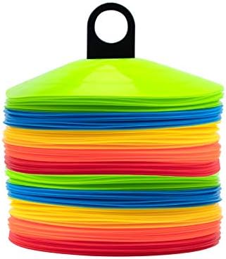 [ 100 Pack ] Disc Cones Agility Soccer Cones with Holder for Training, Football, Kids, Sports, Field Cone Markers,Soccer disc Cones