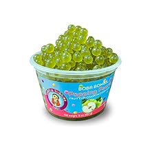 Premium Popping/Bursting Boba Pearls/Boba Bombs/Dessert Topping by Buddha Bubbles Boba (Green Apple Popping Pearls)