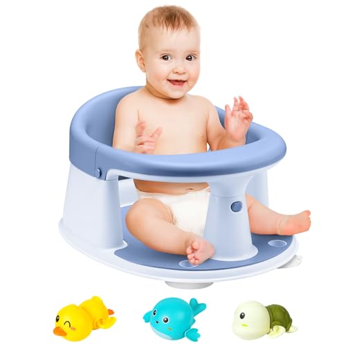 Baby Bath Seat, InfantToddler Sit Up Bathtub Seat for 6-12-24 Months, Baby Bath Essentials, Great Shower Gifts for Newborn and New Mothers