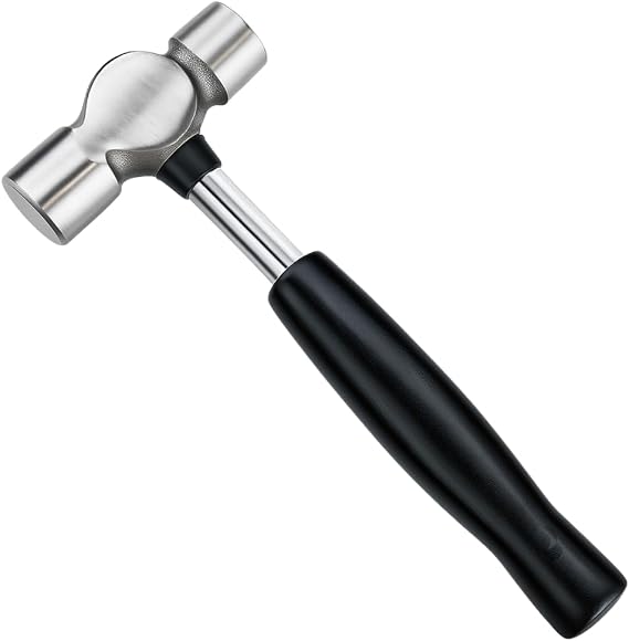 6 Inch Mini Ball Peen Hammer| 4 Oz | Rubberized Handle | Great For Metalworking, Jewelry Design, Install Small Nails, Set Eyelets