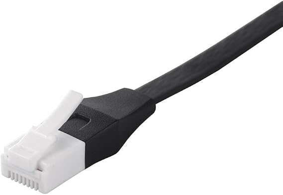 Buffalo BSLS6AFU20BK Non-Breakable LAN Cable for Modems Category 6a Straight Flat Black