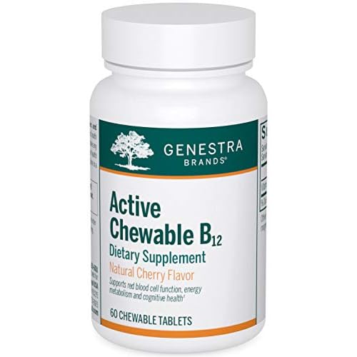 Genestra Brands Active Chewable B12 | Chewable Vitamin B12 Tablets | 60 Chewable Tablets | Natural Cherry Flavor
