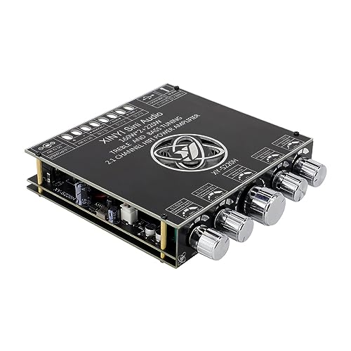 S220H 2.1 Channel Bluetooth 5.0 Subwoofer Power Amplifier Board TDA7498E 160W2220W, 12V-36V Audio Power Amplifier Module, Treble Bass Note Tuning AMP