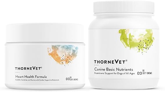 ThorneVet Heart Health Formula and Canine Basic Nutrients Soft Chews Bundle