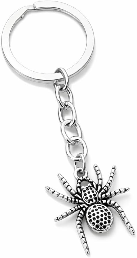 Spider Keyring – Animal Keychain for Bag Charm for Women with Realistic Spiders, Cool Key Rings Gifts for Spiders Lovers, Girls, Friends