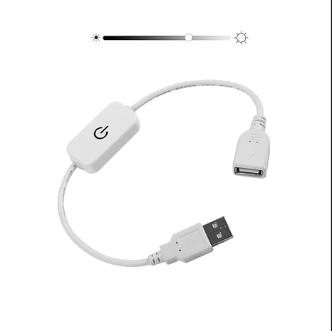 1pcs 5V 3A USB LED Strip Lights Dimmer Brightness Adjust Switch Controller Touch Dimmer (White)