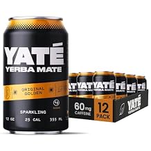 Yate Sparkling Yerba Mate - Original Golden Organic Yerba Mate Drink with Low Sugar & 25 Calories for Daily Energy - A Smooth, Healthy Energy Drink with Antioxidants & Plant-Based Ingredients- 12 Pack