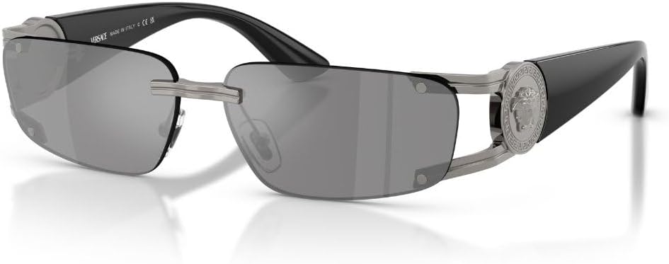 Versace Sunglasses VE 2291 10006G Gunmetal/Dark Grey Mirror Silver Polyamide Standard
