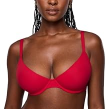 INLYRIC Women's Inbarely Plus Balconette Bra - Lightly Padded Underwire Sexy Tshirt Demi Bras Supportive