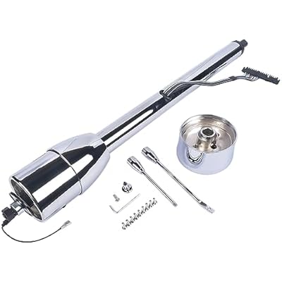 32 Chrome Tilt Steering Column Floor Shift Replacement for Chevy GM Hot Rod No Key wAdapter R91001C-321 Stainless Steel