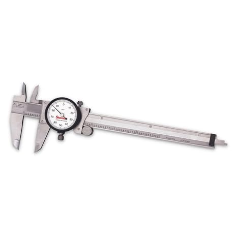 Starrett 120 Series Dial Slide Caliper, 0-6" Range, .001" Graduation