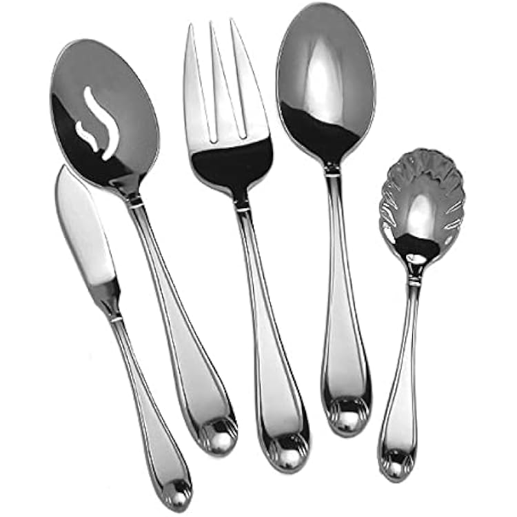 Oneida Satin Garnet 5 Serving Pieces 1810 Stainless Flatware