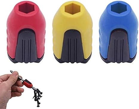 3pcs Plastic Removable Screwdriver Bit Magnetic Ring Screw Catcher Strong Magnetizer for 6.35mm Shank Screwdriver Bits