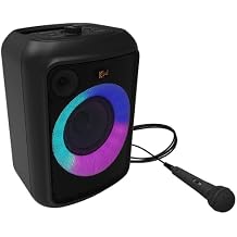 Klipsch Gig XL, Black - Portable Wireless Speaker - Multiple Color Modes - Bass Boost - 6.5 Woofer & 2 Tweeter - 8-Hour Playtime - Splash Resistant - Karaoke Mic Included