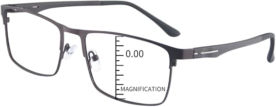 ProEyes Fornax,Progressive Multifocal Blue Light Blocking Lightweight Readers, Anti-Reflective Resin Lens, 0 Power on Top Lens (Brown, 1.00 x)