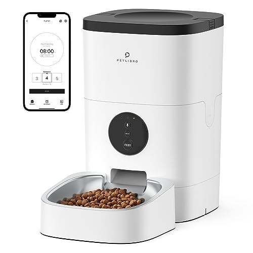 PETLIBRO Automatic Cat Feeder, Wi-Fi Automatic Cat Food Dispenser with Timer Interactive Voice Recorder, Auto Cat Feeder with 1-4 Meals Control Dry Food