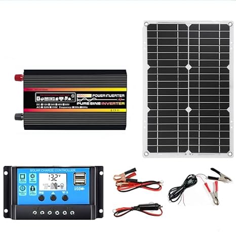 10000W Solar Power System Kit - 12V to 110V/220V Inverter, 50A Controller, 50W 18V Foldable Solar Panel, Complete Home Grid Solar Generator Solution