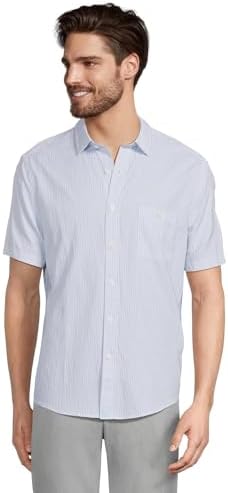 UNTUCKit Mens Performance Short Sleeve Forbes Seersucker Shirt