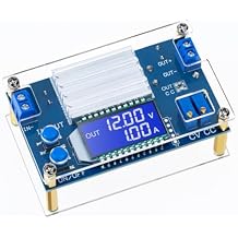 12A Adjustable DC-DC Step Down Power Supply Module, CV CC Buck Converter Voltage Regulator with LCD Display, 1.2V-32V Output, 0-12A Adjustable, for LED Drivers, Battery Charging, Solar Panel, RV