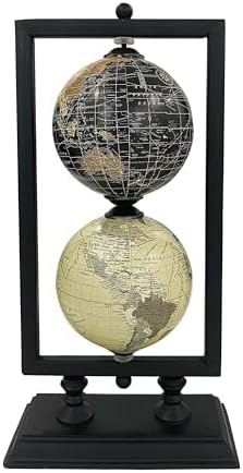 Set of 2 4'' World Globe Sturdy Metal Stand (NOT PLASTIC!) - Rotating Desktop Globes For Geographic Home Desk Table Office Decor Gift - Book Shelf Decor World Globe - Portrait
