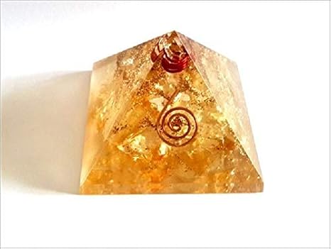 Orgone Pyramid Stone Energy Generator Crystal Orgonite Pyramids Crystals for Healing and Meditation Crystal Energy (Yellow)