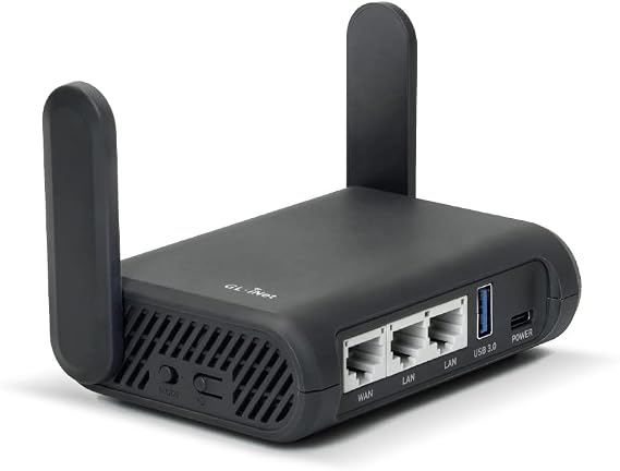 GL.iNet GL-A1300 Pocket VPN Travel Router - Portable Wi-Fi Router for Travel, Easy to Set up, Connect to Public & Hotel Wi-Fi login Page | Built-in VPN client and server for 30+ providers, AdGuard Home ready for ad blocking, repeater mode for hotel and RV Wi-Fi