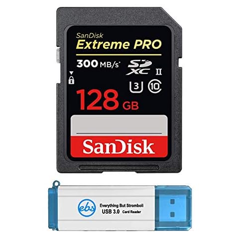 SanDisk 128GB UHS-II Extreme Pro SD Card Class 10 Works with Sony a1 & Alpha Series Mirrorless Cameras SDSDXPK-128G-ANCIN Bundle with 1 Everything But Stromboli 3.0 Micro & SDXC Memory Card Reader