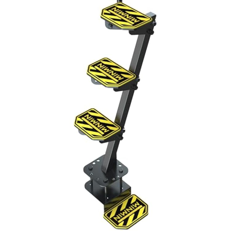 Heavy Duty Boat Trailer Tongue Steps,4-Step Boarding Ladder with Angled Safety Handle and Non-Skid EVA Mats - 500LB Capacity Rust Resistant for Deep V Bass Boats - Easy Install