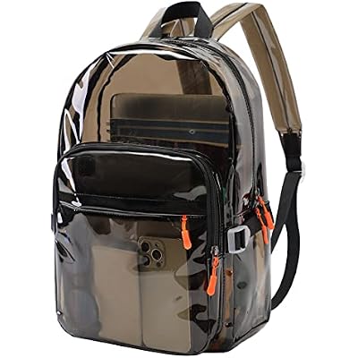TINYAT Heavy Duty Transparent Clear backpack See Through Large Capacity Clear Bag for college, Concerts, Sports, Travel
