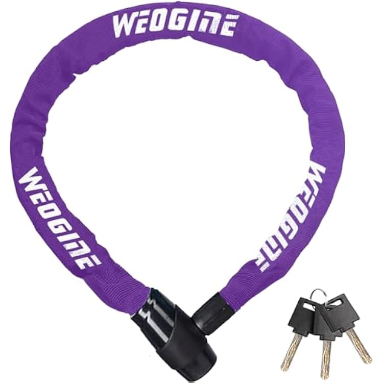Bike Lock, Heavy Duty Anti-Theft 2.72 Ft Security Chain with 3 Keys, Waterproof for Bicycle,Scooter, Motorcycle, Door, Gate, Fence