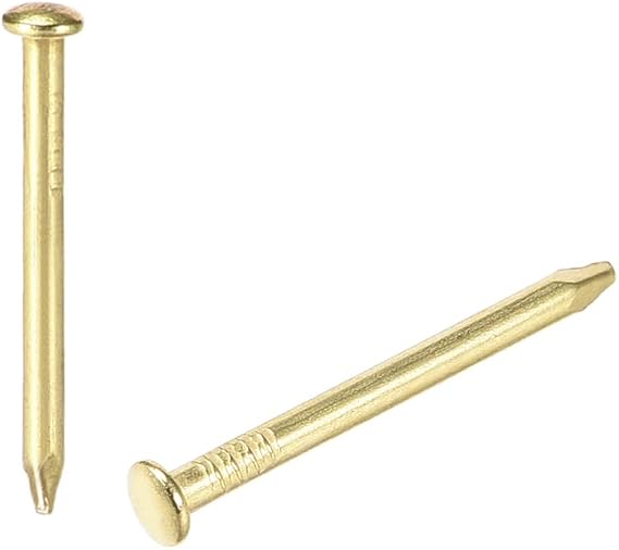 uxcell Small Tiny Nails 1.5X19mm for DIY Decorative Accessories Gold Tone 100pcs
