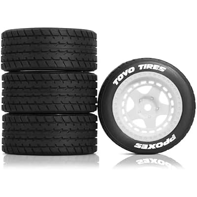 OD:60mm 110 114 RC Rally Car Tire Multi-Purpose Drift Tire For 110 Tamiya MMBXM M01 M02 M03 M04 M05 M06 M07 MF-01X M-08R Series Models and All Brands of 114 RC On-Road Cars 4pcs W246C White