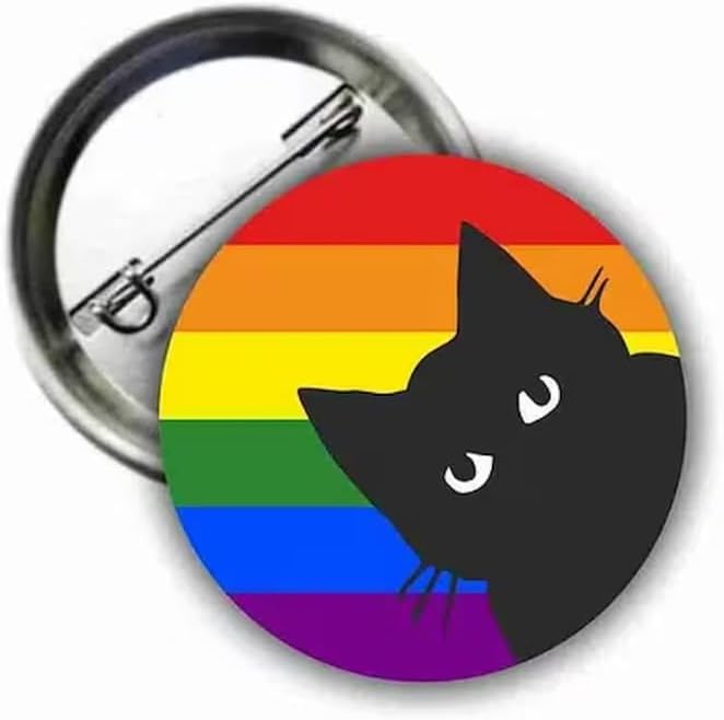 Pride Flag Cat Gökkuşağı Buton Rozet