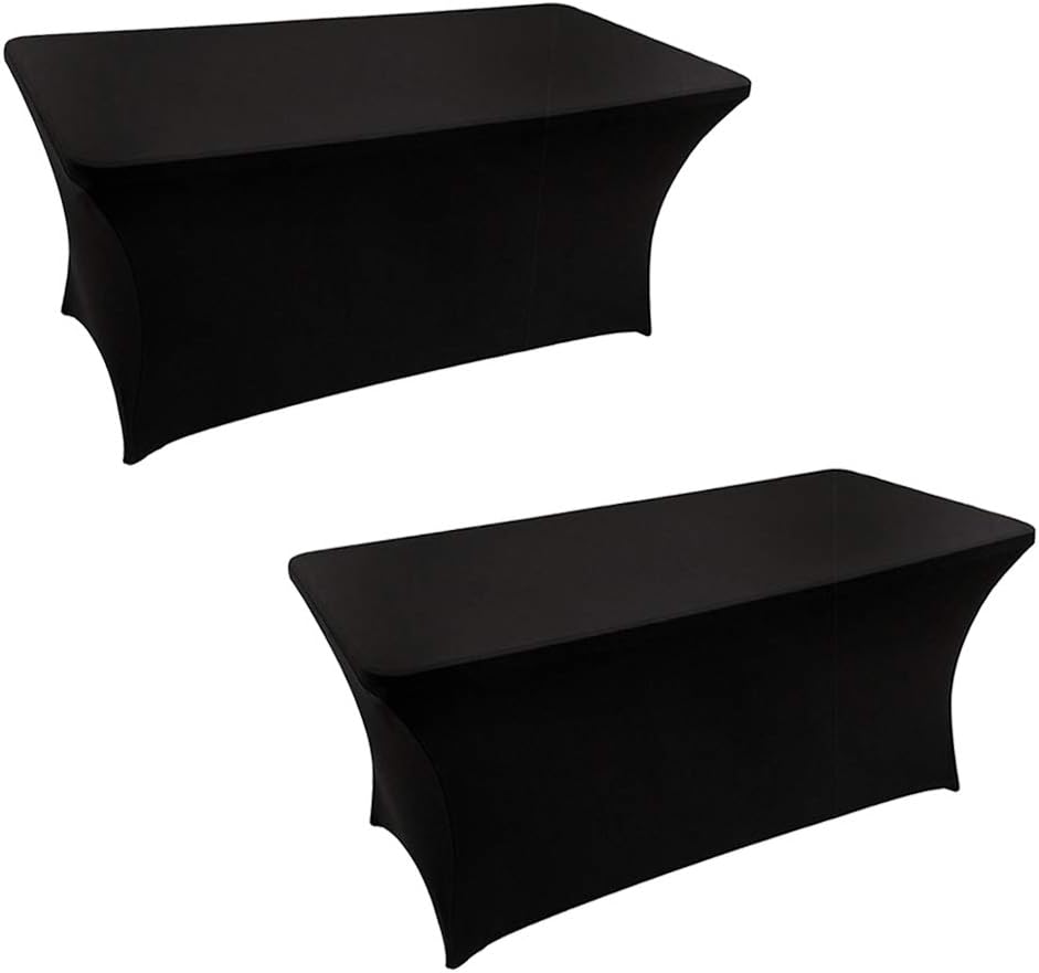 2 Pack Spandex Table Covers 6 Feet, StretchFitted Table Covers for 6 Feet Folding Table,Rectangular Spandex Table Cloths for Wedding Party or Event by FELIZEST