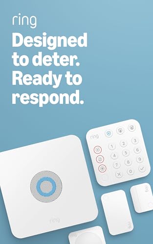 Ring Alarm 5-Piece Kit (newest model), Wireless smart home or business security system, expandable, easy setup, Mobile App Control, 24/7 Professional Monitoring, Alexa Compatible