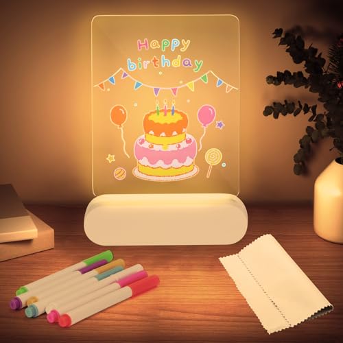 LED Note Board with Colors, Flantor 7x5.3 LED Note Board - 3 Modes & 7 Color Markers Wireless Dry Erase Board with Stand Scratch-Resistant Kids Drawing Board for Home, School, Office Use